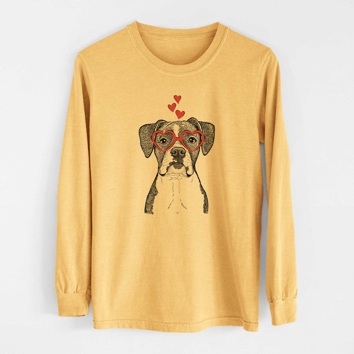 Valentine Annie the Boxer - Heavyweight 100% Cotton Long Sleeve