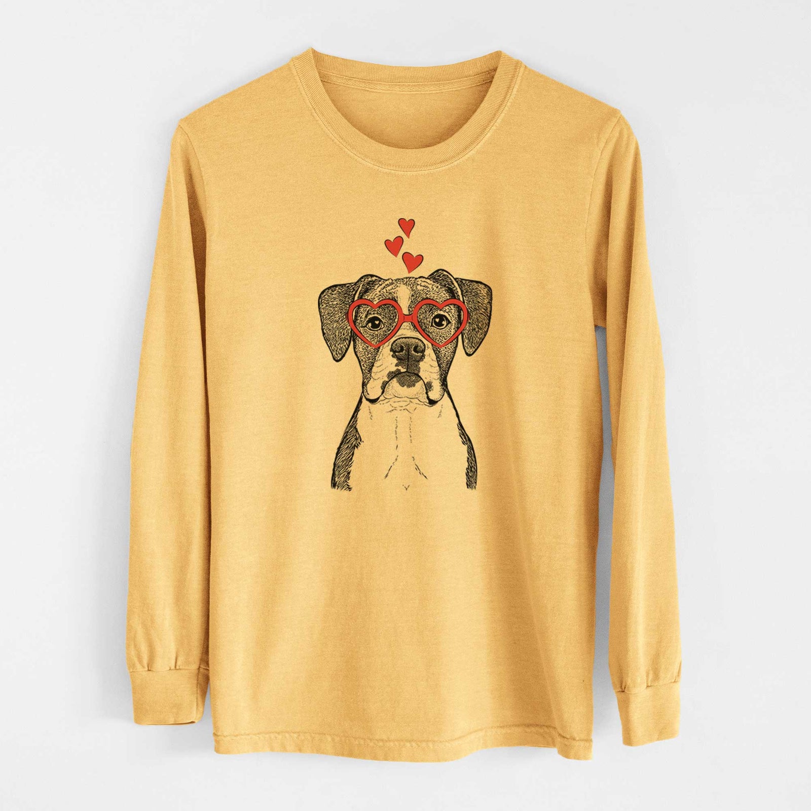 Valentine Annie the Boxer - Heavyweight 100% Cotton Long Sleeve