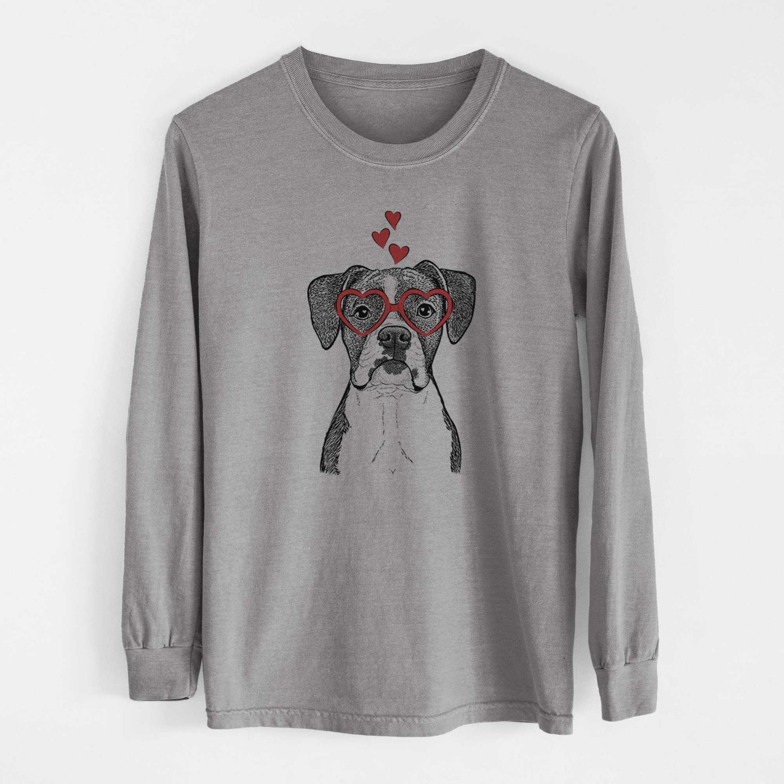 Valentine Annie the Boxer - Heavyweight 100% Cotton Long Sleeve