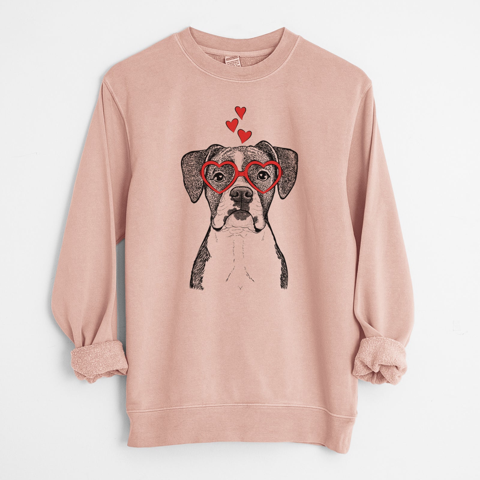 Valentine Annie the Boxer - Unisex Pigment Dyed Crew Sweatshirt