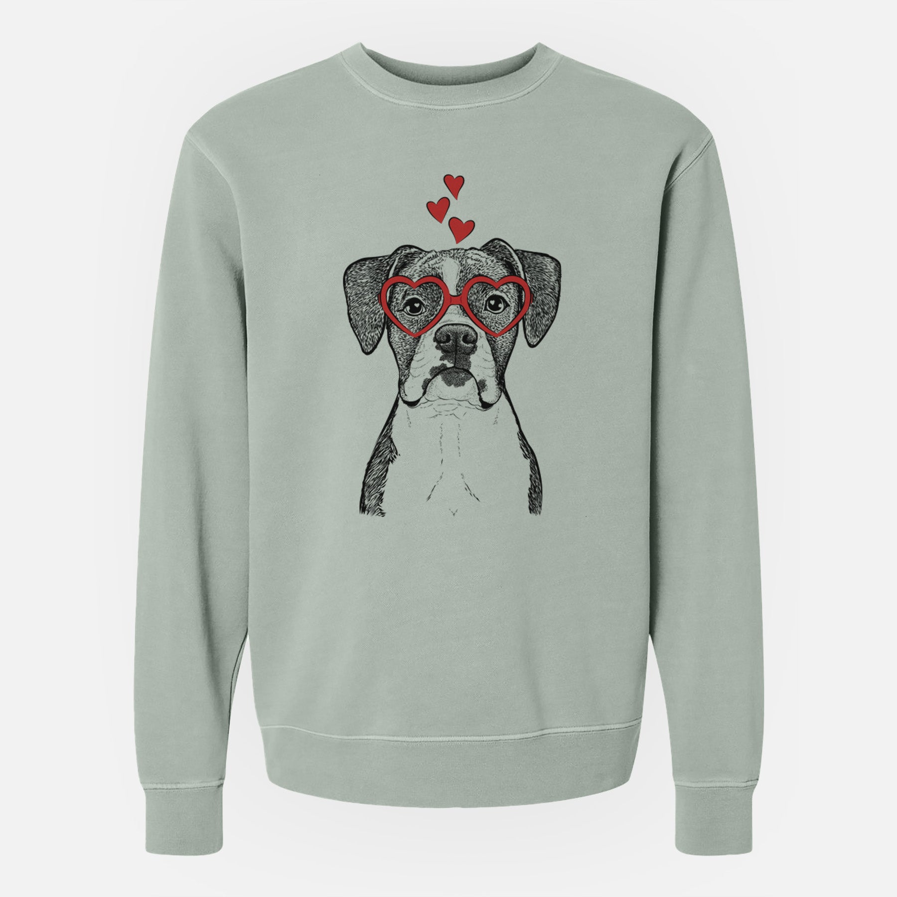 Valentine Annie the Boxer - Unisex Pigment Dyed Crew Sweatshirt