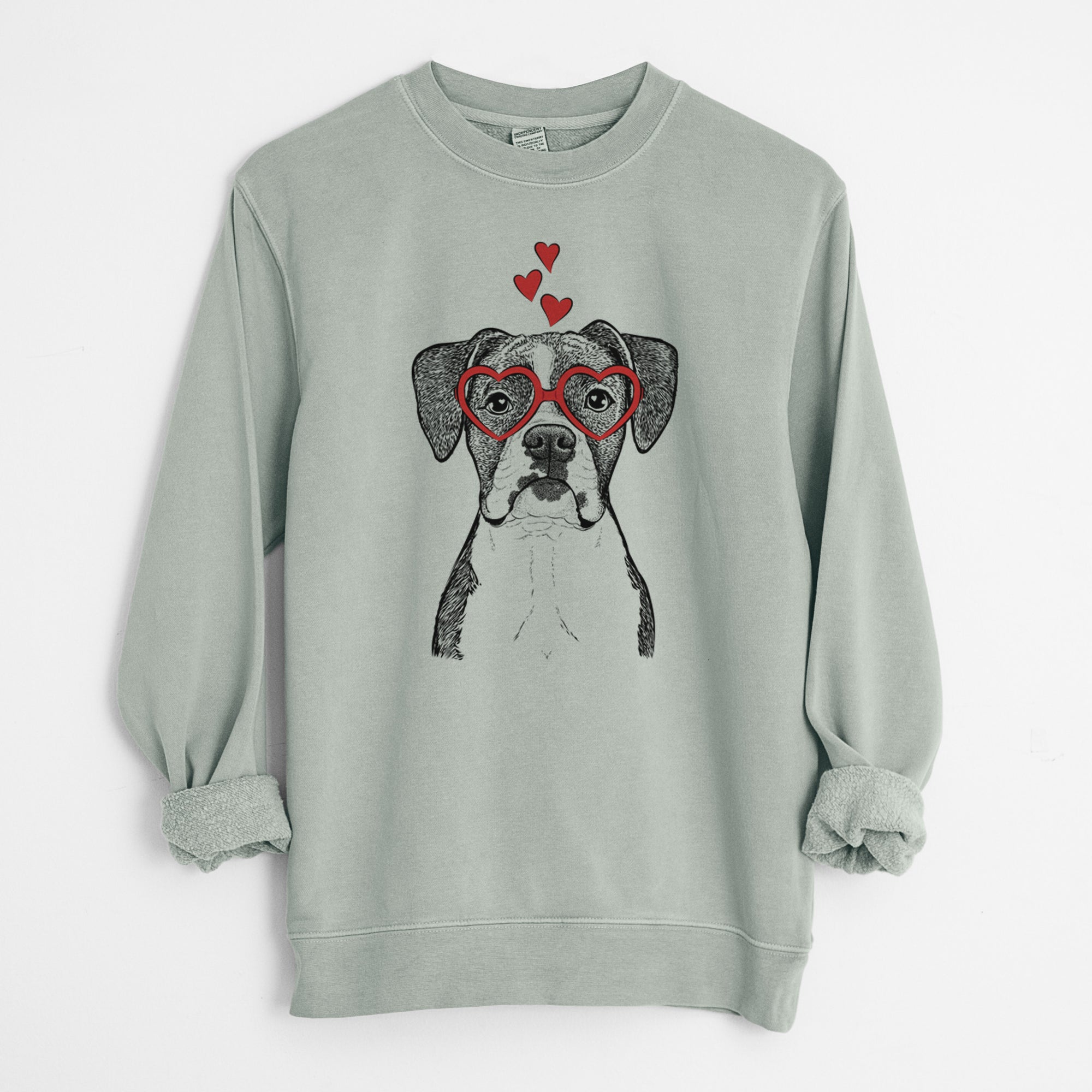 Valentine Annie the Boxer - Unisex Pigment Dyed Crew Sweatshirt