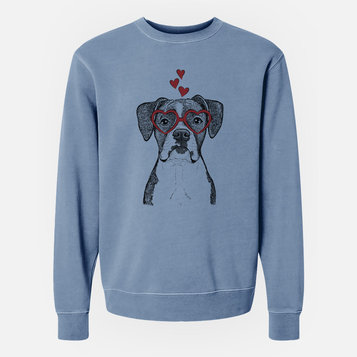 Valentine Annie the Boxer - Unisex Pigment Dyed Crew Sweatshirt