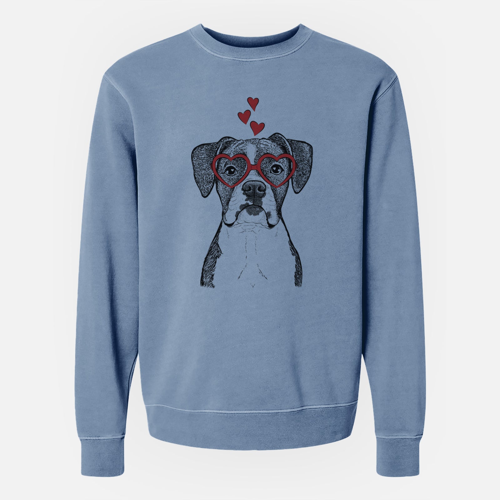 Valentine Annie the Boxer - Unisex Pigment Dyed Crew Sweatshirt