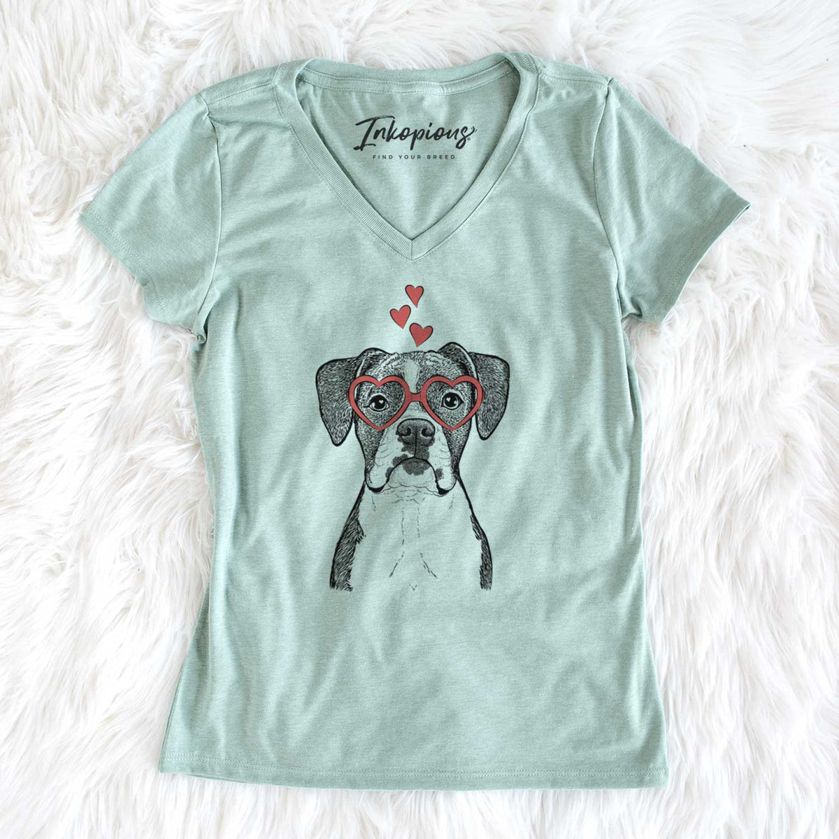 Valentine Annie the Boxer - Women's V-neck Shirt