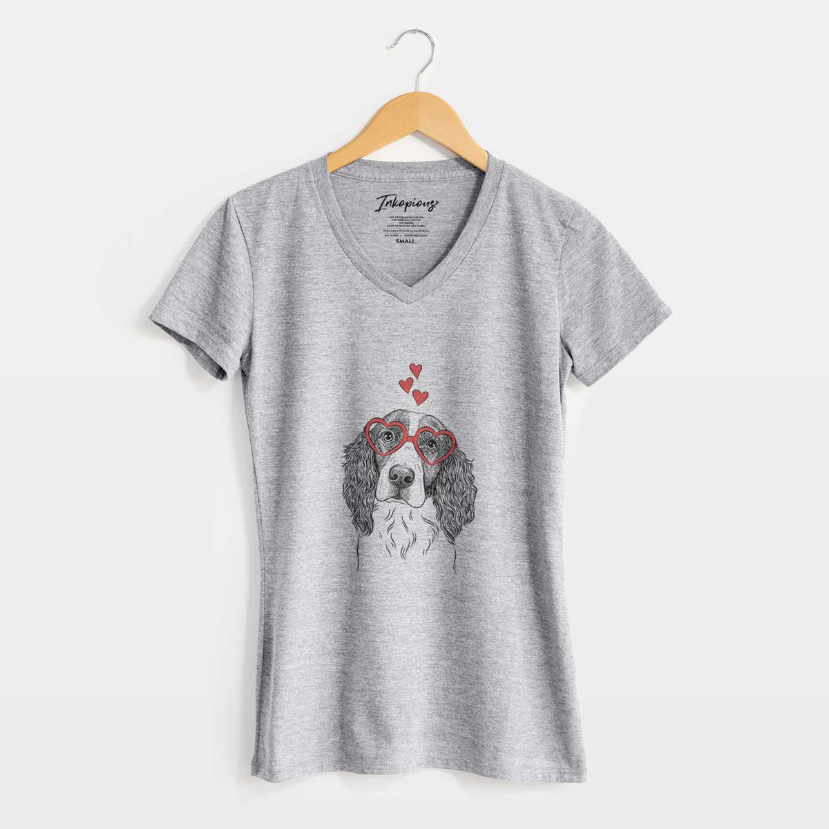 Valentine Annie the English Springer Spaniel - Women's V-neck Shirt