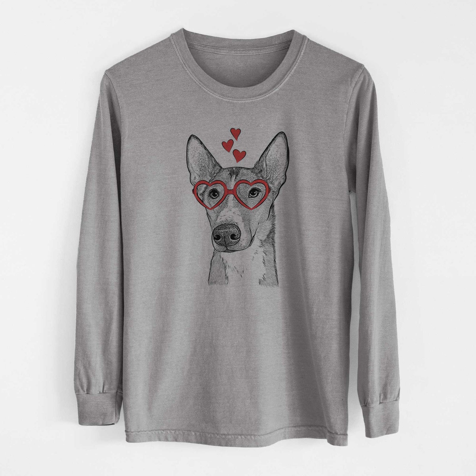 Valentine Anubis the Alaskan Husky - Heavyweight 100% Cotton Long Sleeve