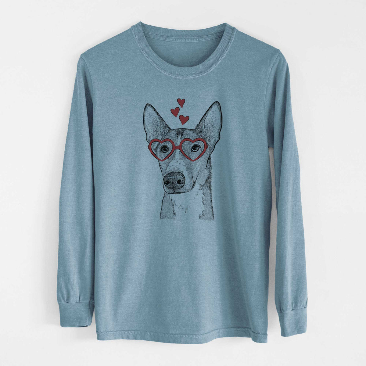 Valentine Anubis the Alaskan Husky - Heavyweight 100% Cotton Long Sleeve