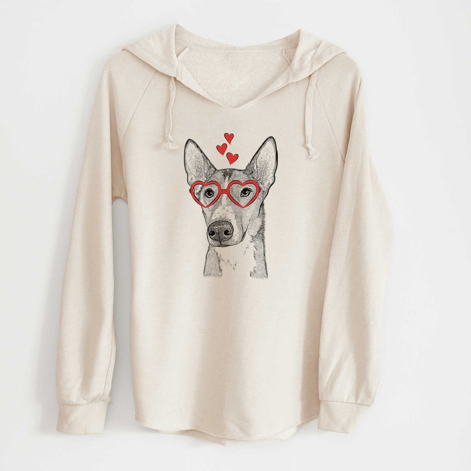 Valentine Anubis the Alaskan Husky - Cali Wave Hooded Sweatshirt