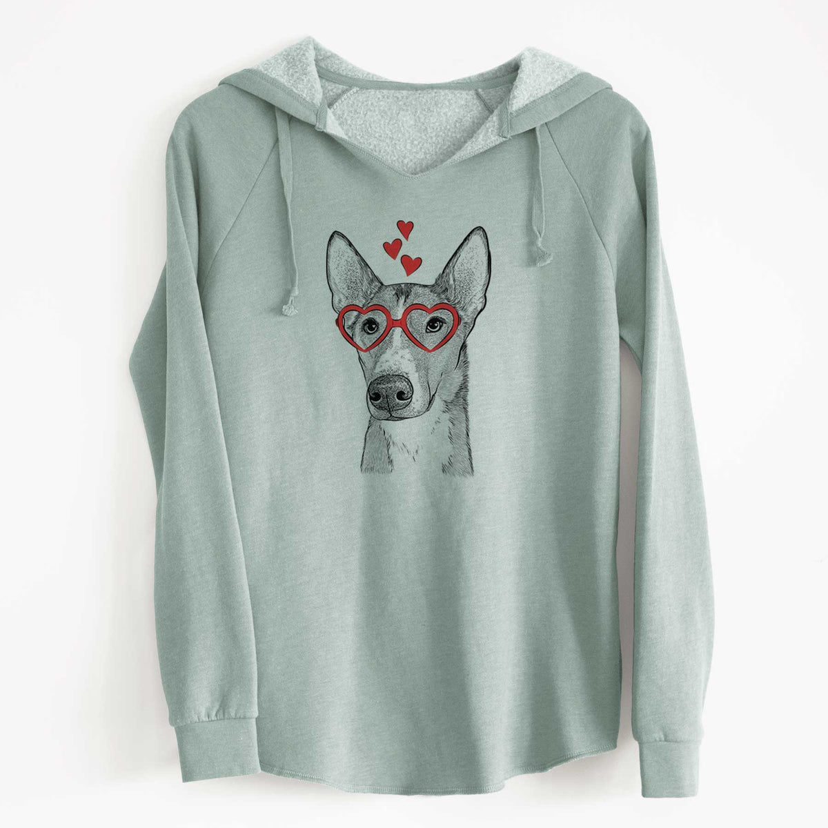 Valentine Anubis the Alaskan Husky - Cali Wave Hooded Sweatshirt