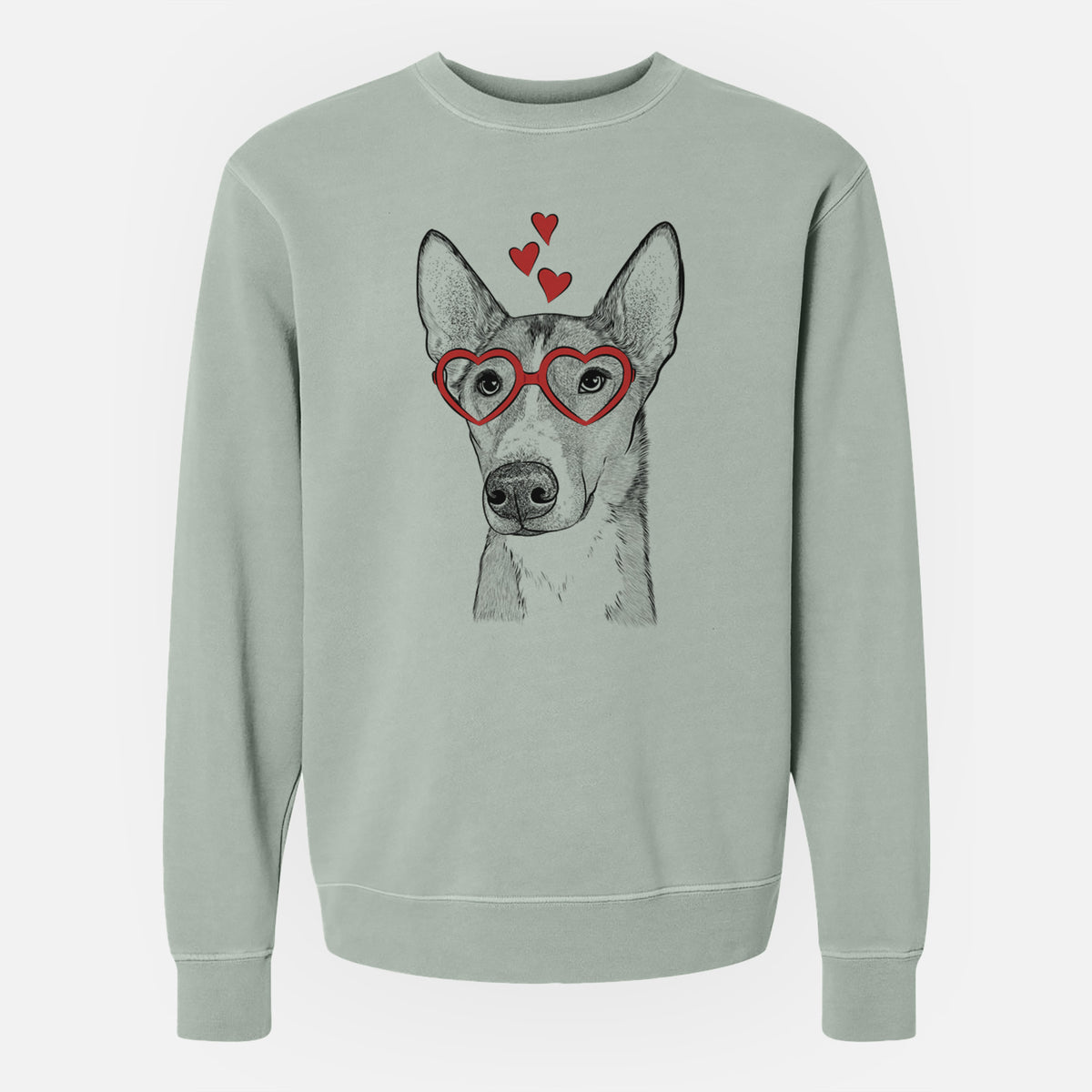 Valentine Anubis the Alaskan Husky - Unisex Pigment Dyed Crew Sweatshirt
