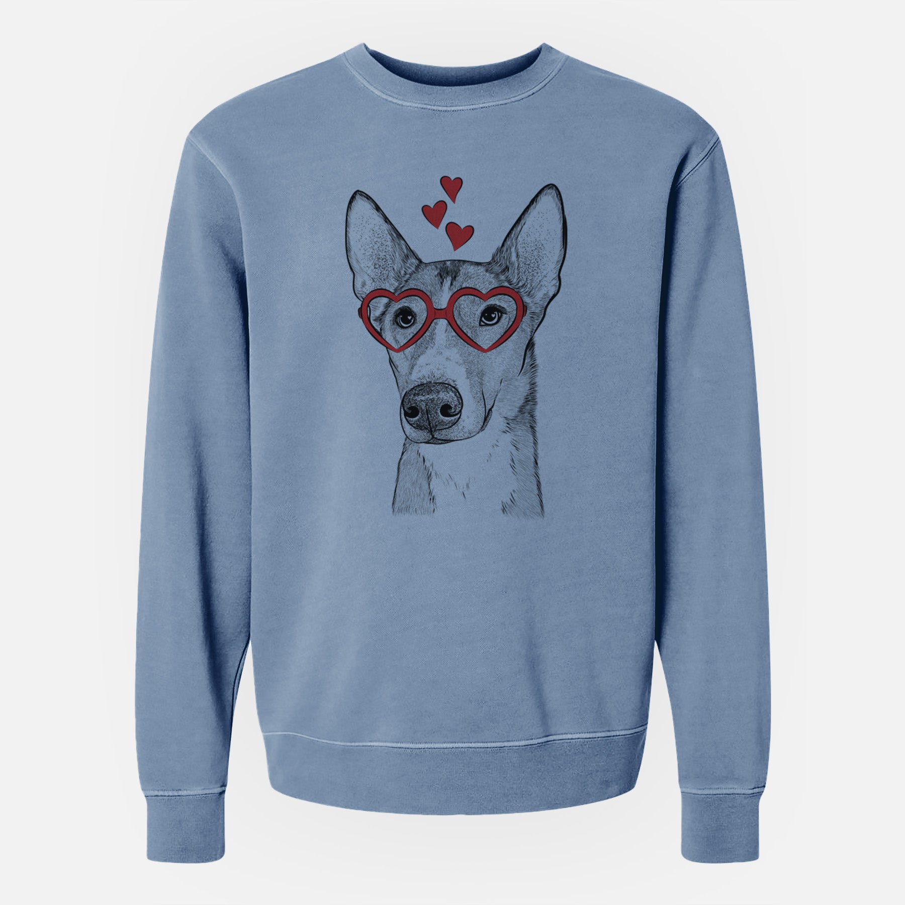 Valentine Anubis the Alaskan Husky - Unisex Pigment Dyed Crew Sweatshirt