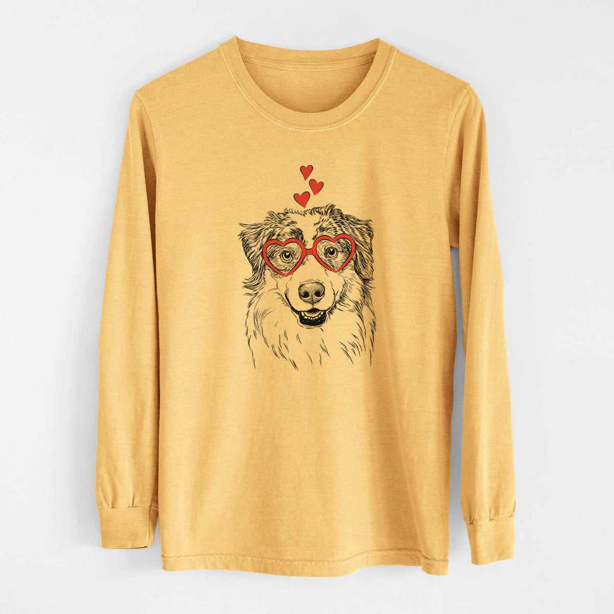 Valentine Aonghus the Australian Shepherd - Heavyweight 100% Cotton Long Sleeve
