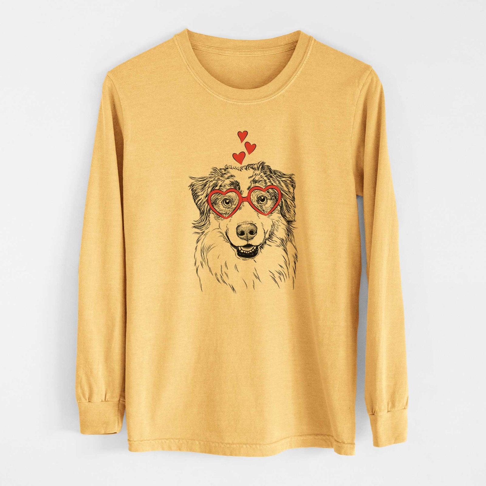 Valentine Aonghus the Australian Shepherd - Heavyweight 100% Cotton Long Sleeve