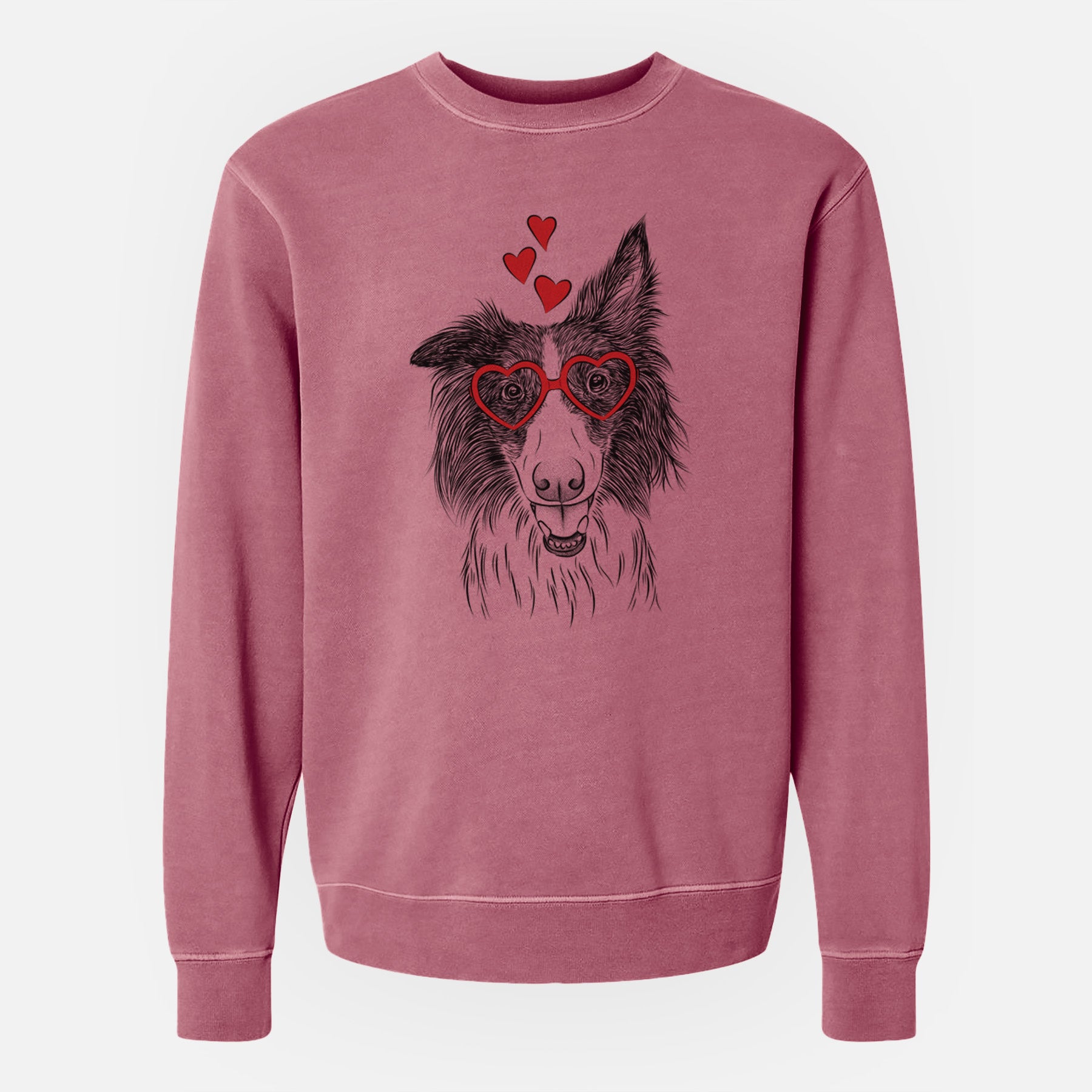 Valentine Archie the Silken Windhound - Unisex Pigment Dyed Crew Sweatshirt