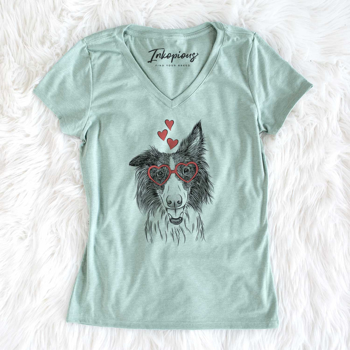 Valentine Archie the Silken Windhound - Women's V-neck Shirt