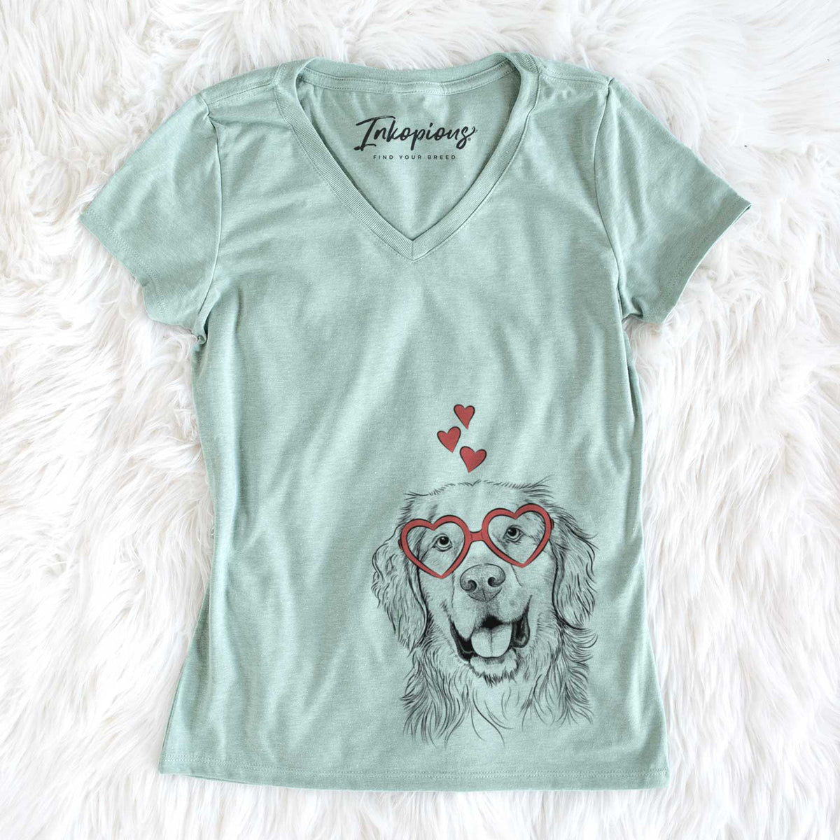 Valentine Archie Benjamin the Mixed Breed - Women&#39;s V-neck Shirt