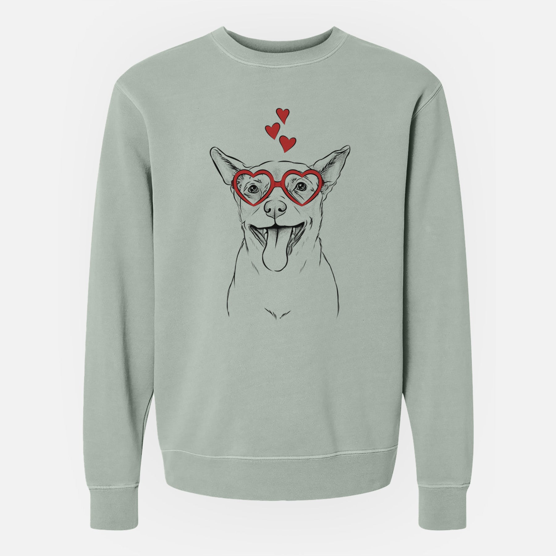 Valentine Archie the Chihuahua Mix - Unisex Pigment Dyed Crew Sweatshirt