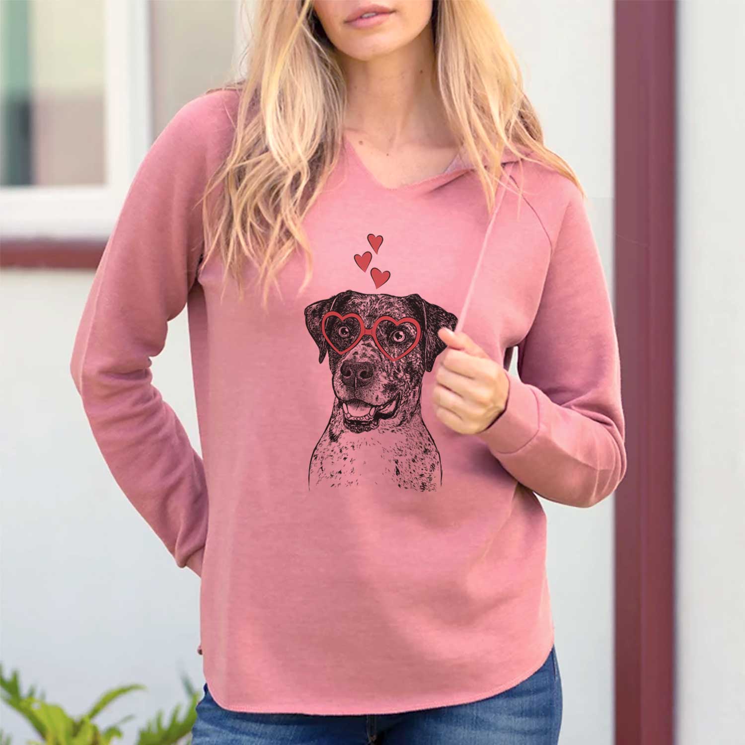 Valentine Argos the Catahoula - Cali Wave Hooded Sweatshirt