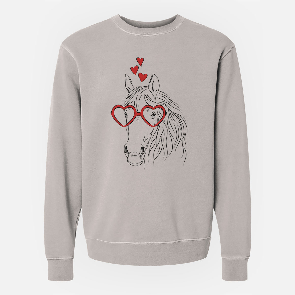 Valentine Aria the Horse - Unisex Pigment Dyed Crew Sweatshirt