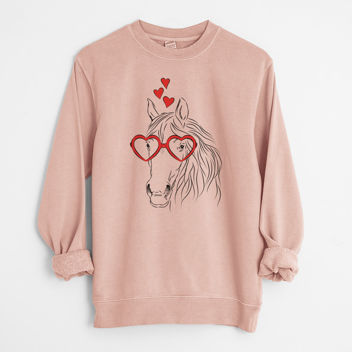 Valentine Aria the Horse - Unisex Pigment Dyed Crew Sweatshirt