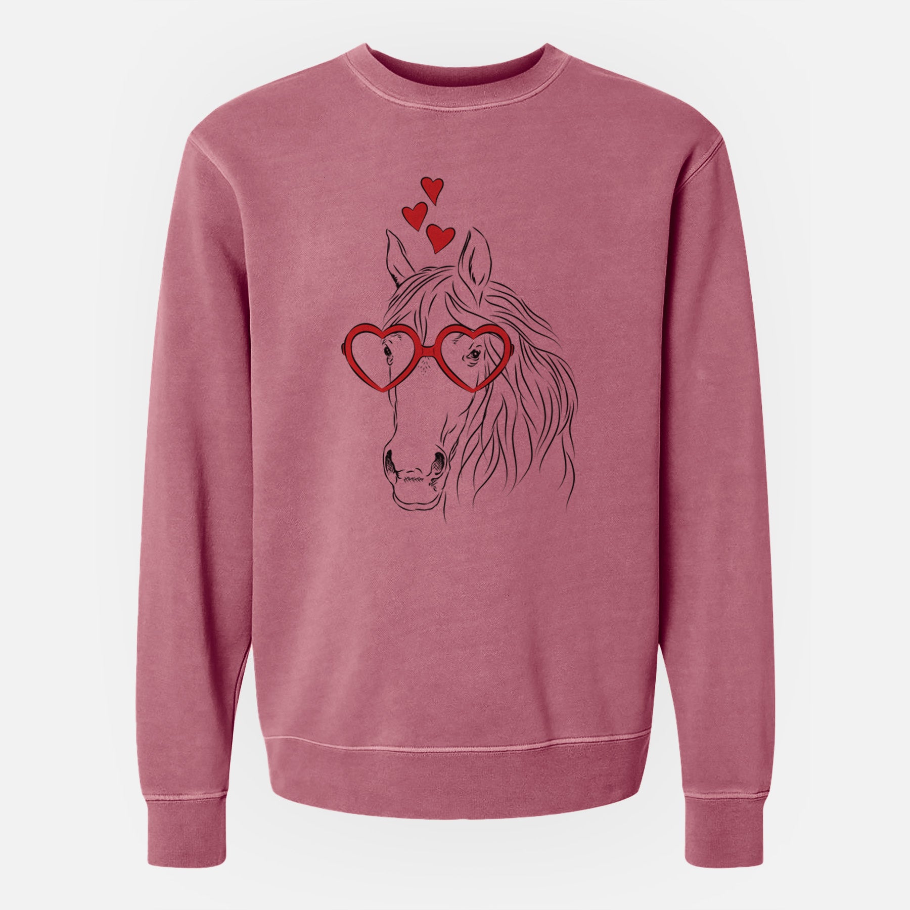 Valentine Aria the Horse - Unisex Pigment Dyed Crew Sweatshirt