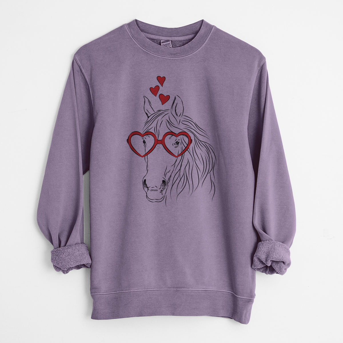 Valentine Aria the Horse - Unisex Pigment Dyed Crew Sweatshirt