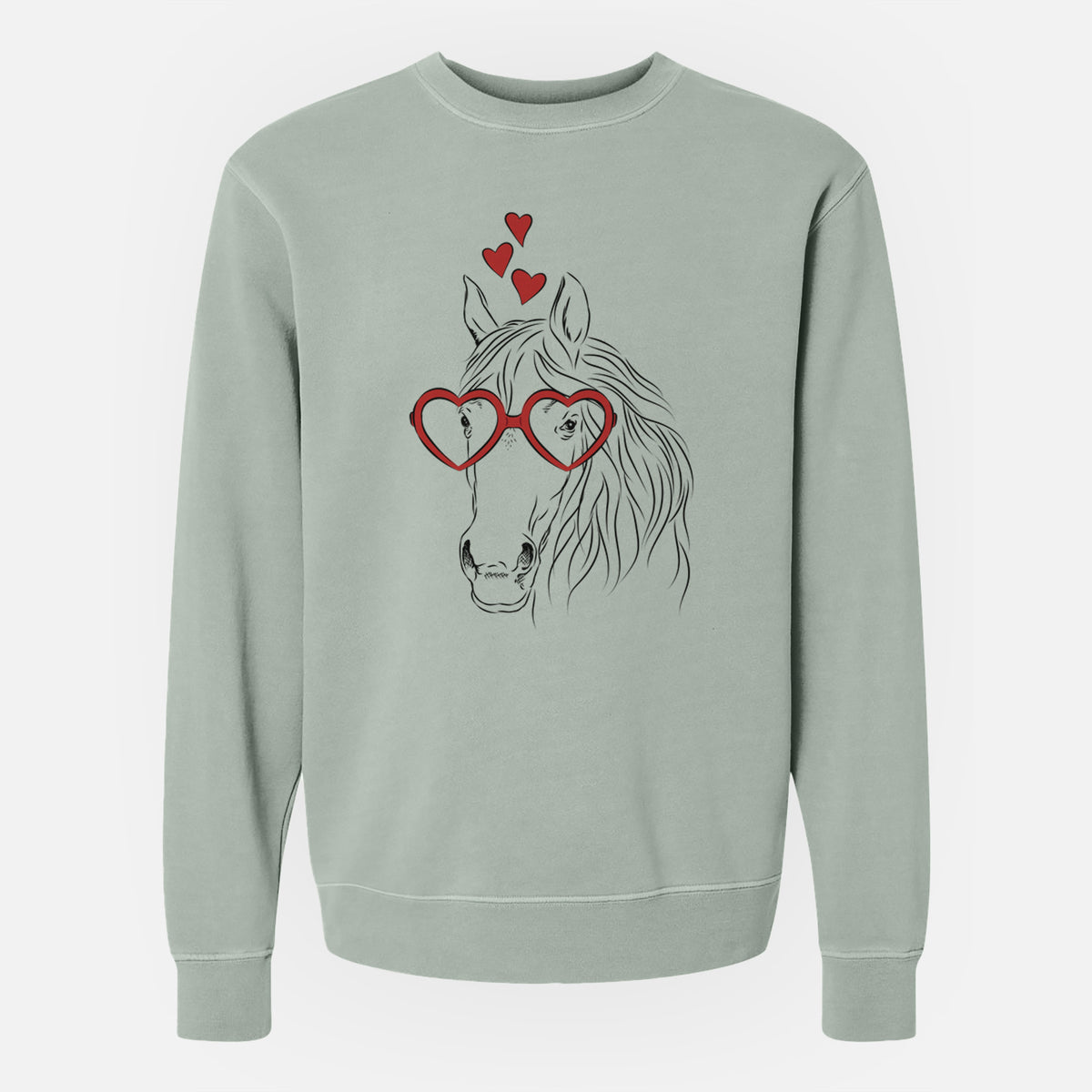 Valentine Aria the Horse - Unisex Pigment Dyed Crew Sweatshirt