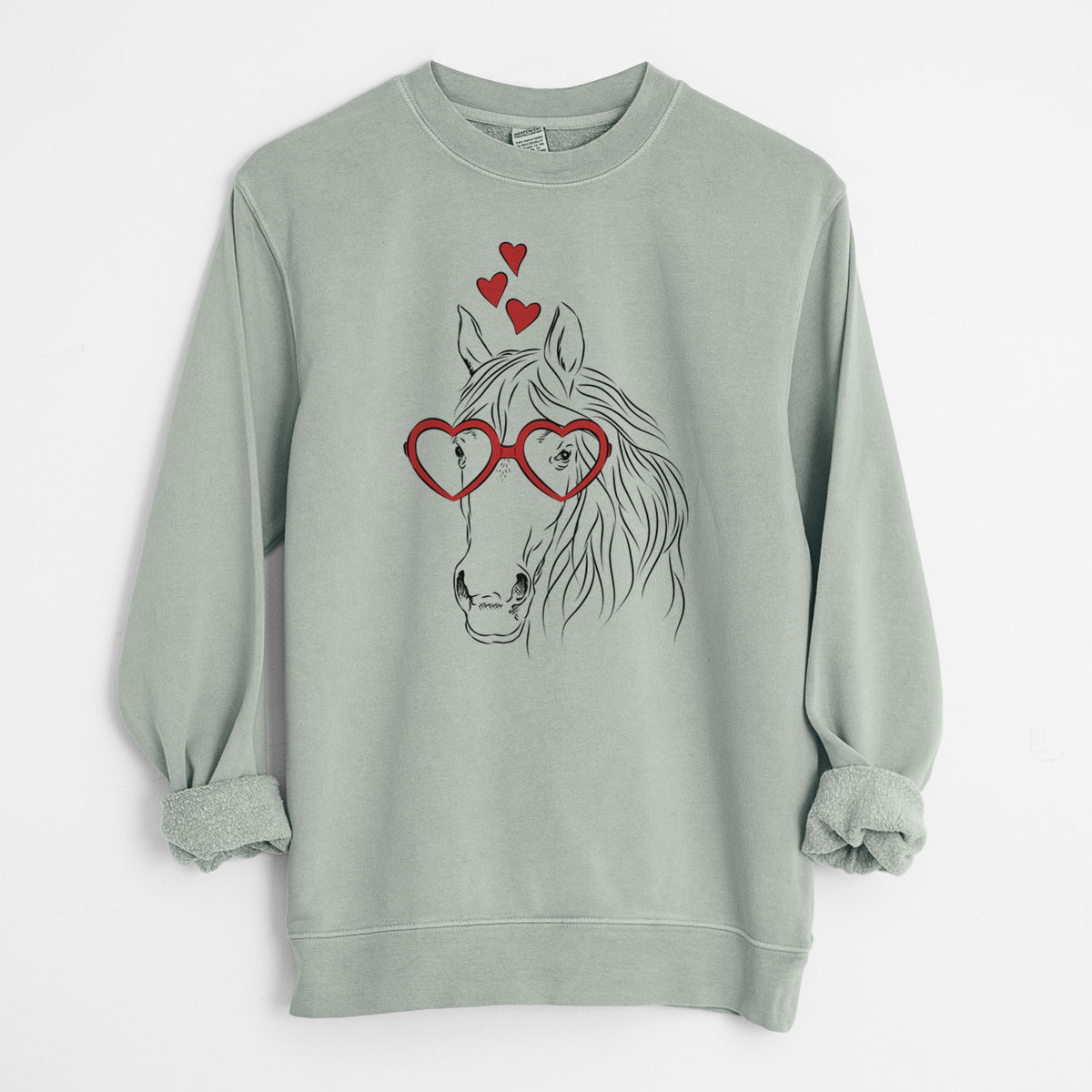 Valentine Aria the Horse - Unisex Pigment Dyed Crew Sweatshirt