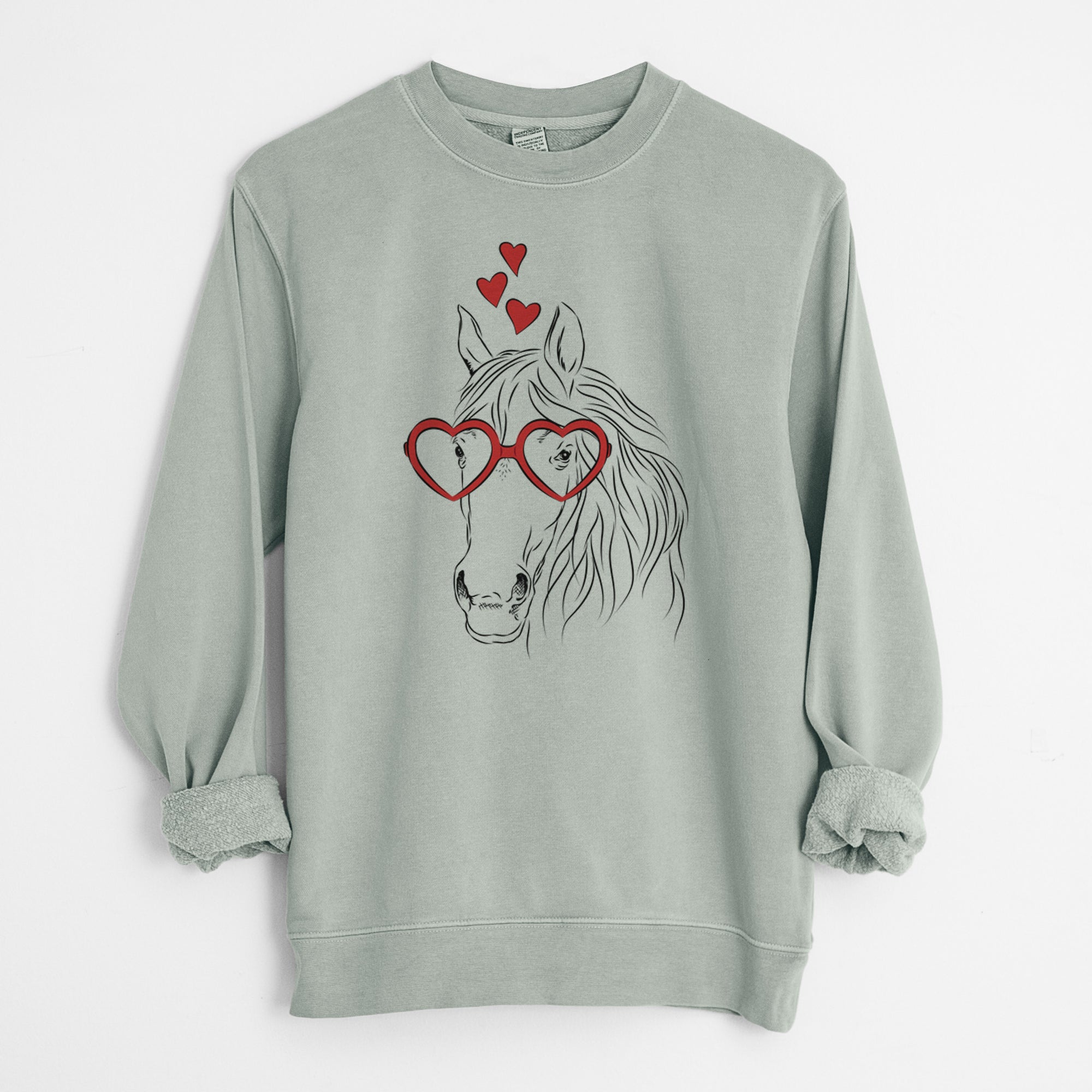 Valentine Aria the Horse - Unisex Pigment Dyed Crew Sweatshirt
