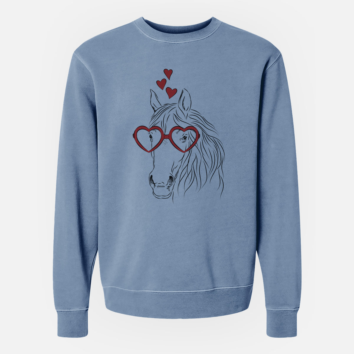 Valentine Aria the Horse - Unisex Pigment Dyed Crew Sweatshirt