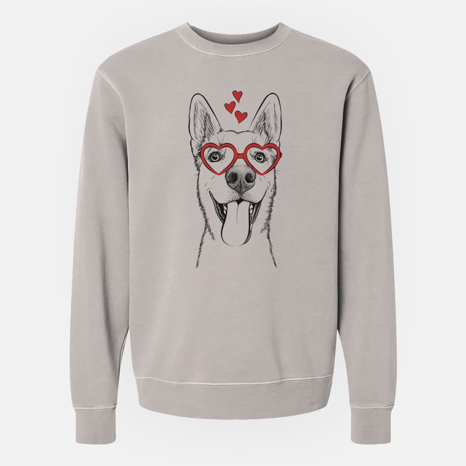 Valentine Arlo the Husky Shepherd Mix - Unisex Pigment Dyed Crew Sweatshirt