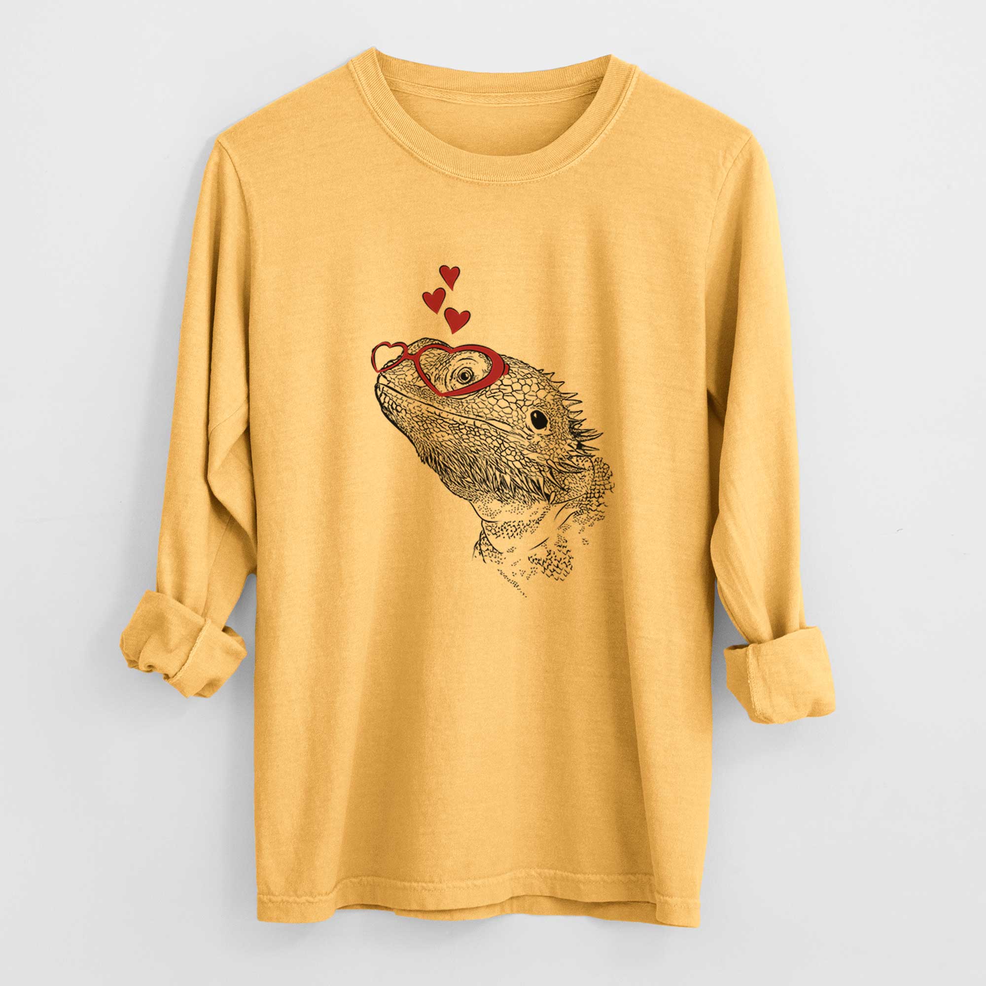 Valentine Ash the Bearded Dragon - Heavyweight 100% Cotton Long Sleeve