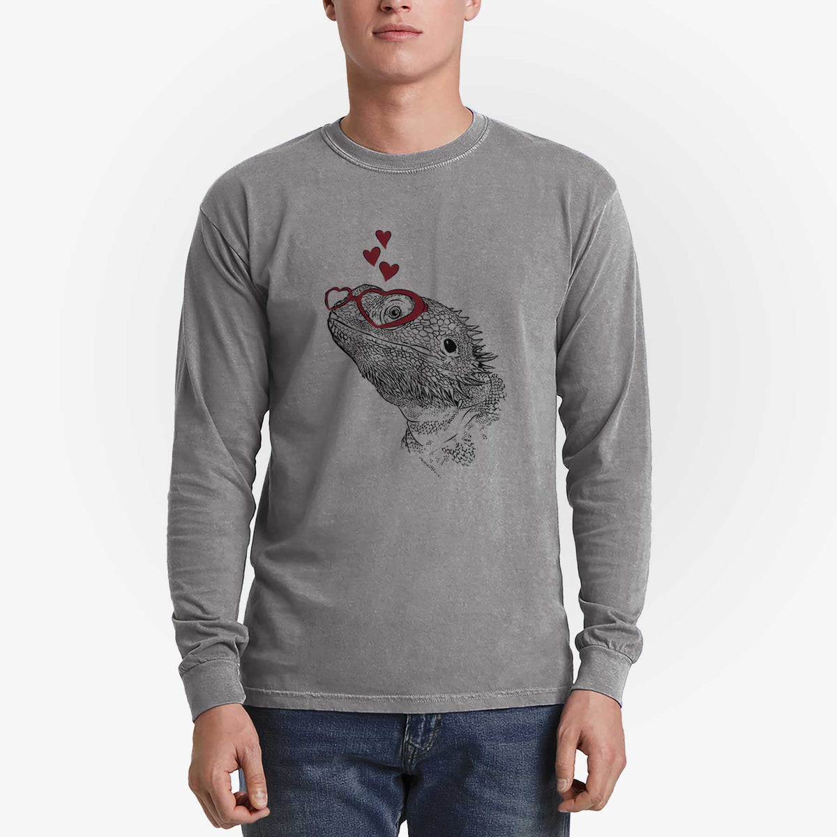 Valentine Ash the Bearded Dragon - Heavyweight 100% Cotton Long Sleeve
