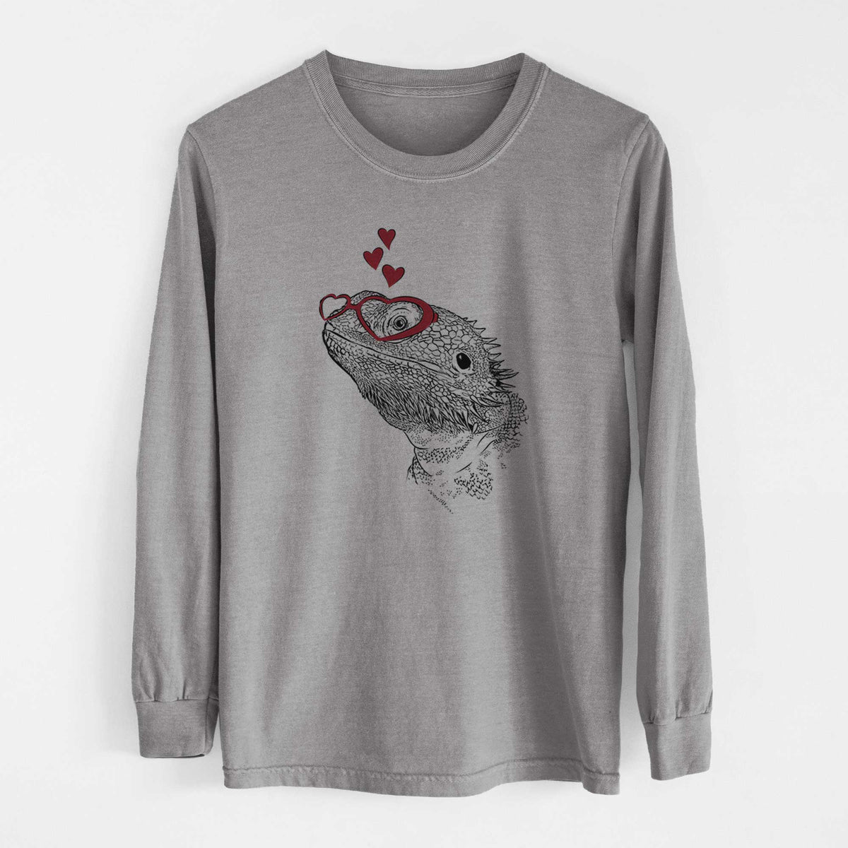 Valentine Ash the Bearded Dragon - Heavyweight 100% Cotton Long Sleeve