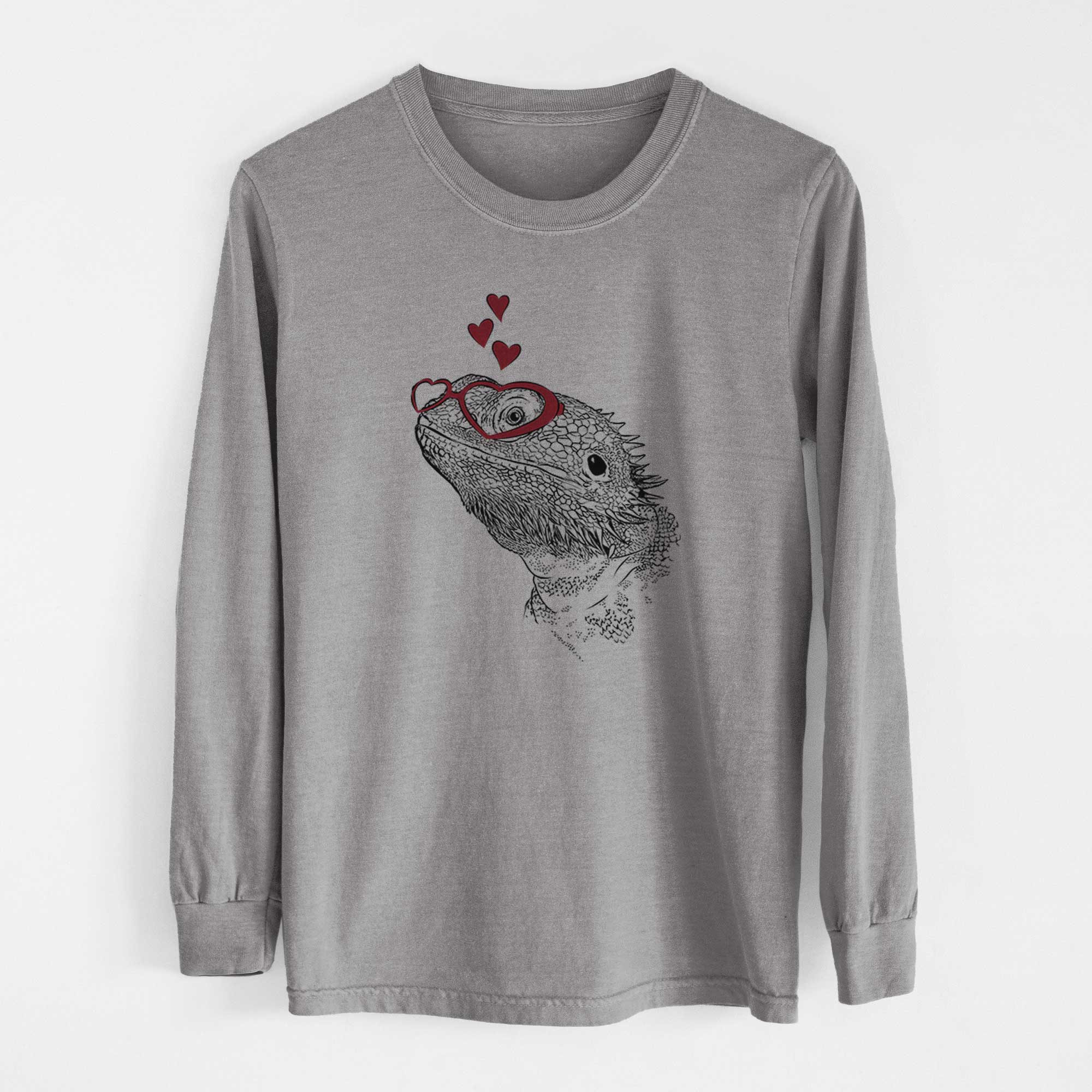 Valentine Ash the Bearded Dragon - Heavyweight 100% Cotton Long Sleeve