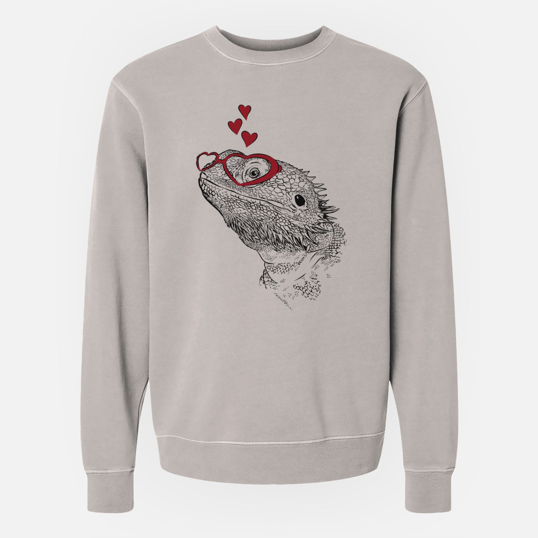 Valentine Ash the Bearded Dragon - Unisex Pigment Dyed Crew Sweatshirt