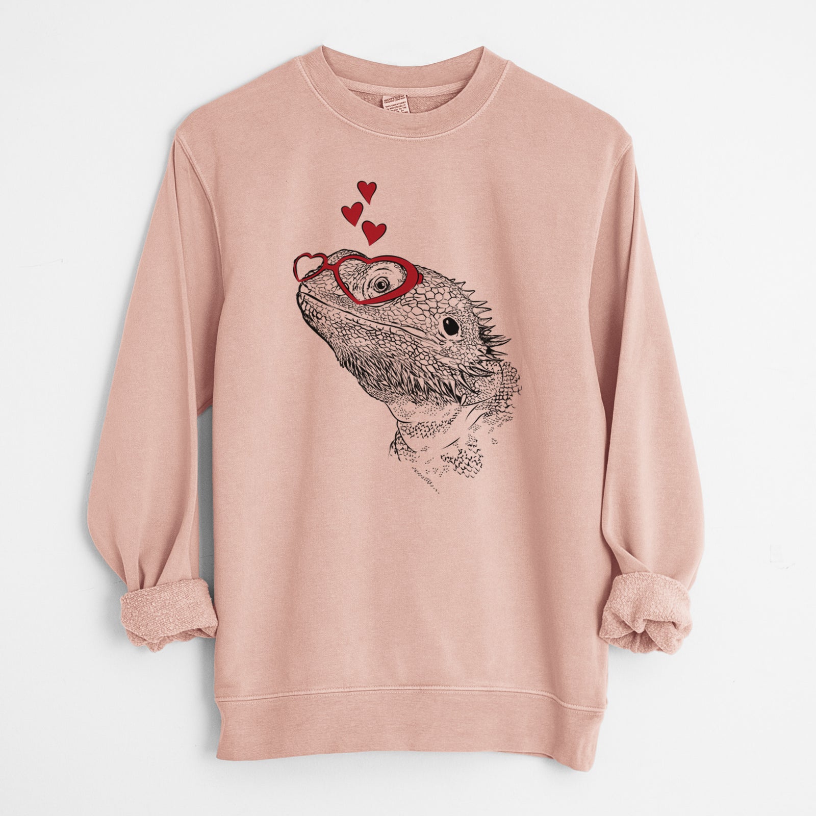 Valentine Ash the Bearded Dragon - Unisex Pigment Dyed Crew Sweatshirt