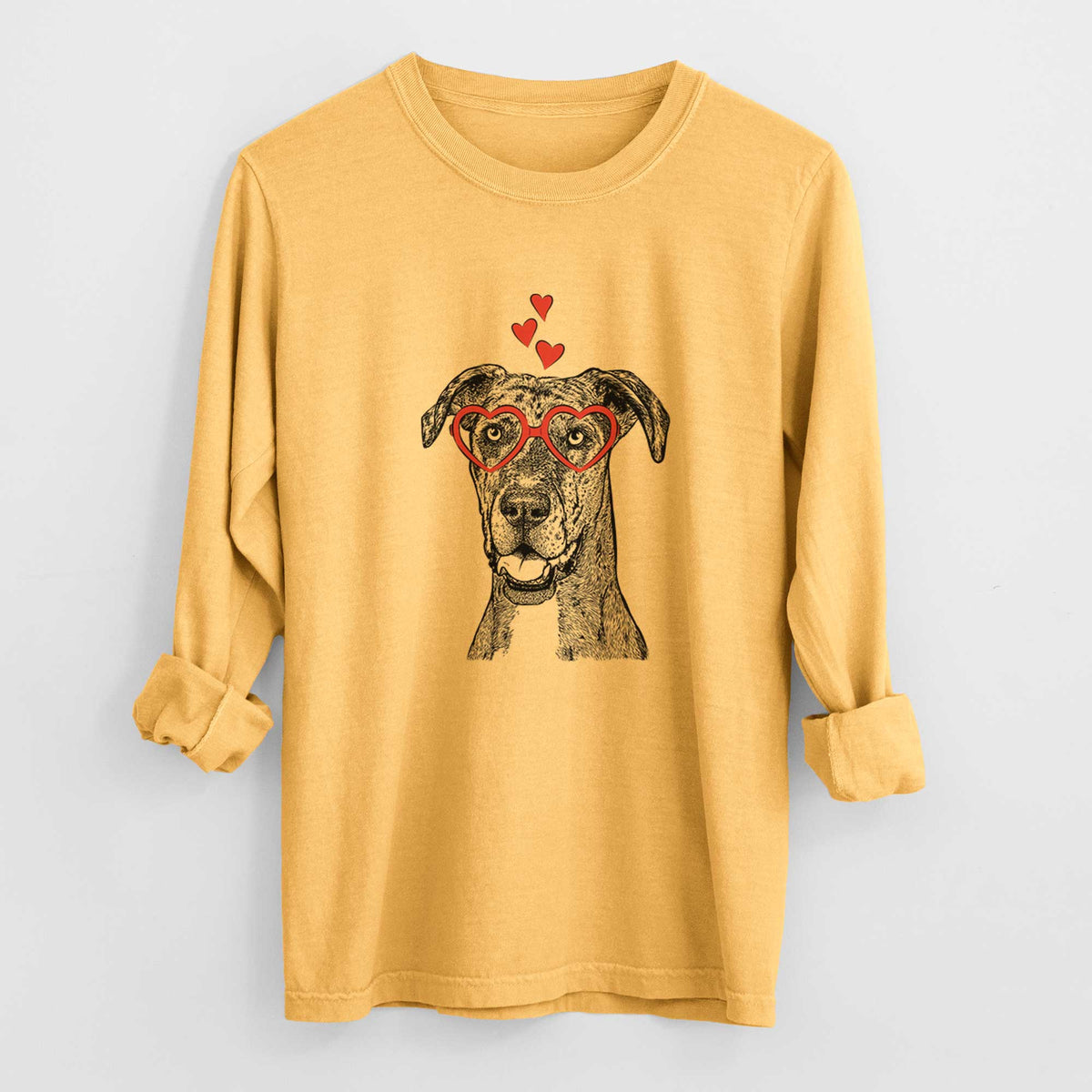 Valentine Athena the Merle Great Dane - Heavyweight 100% Cotton Long Sleeve