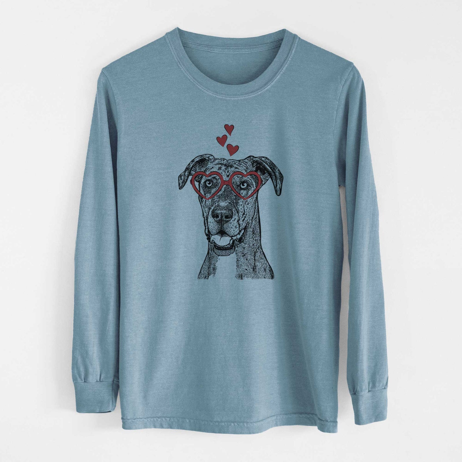 Valentine Athena the Merle Great Dane - Heavyweight 100% Cotton Long Sleeve