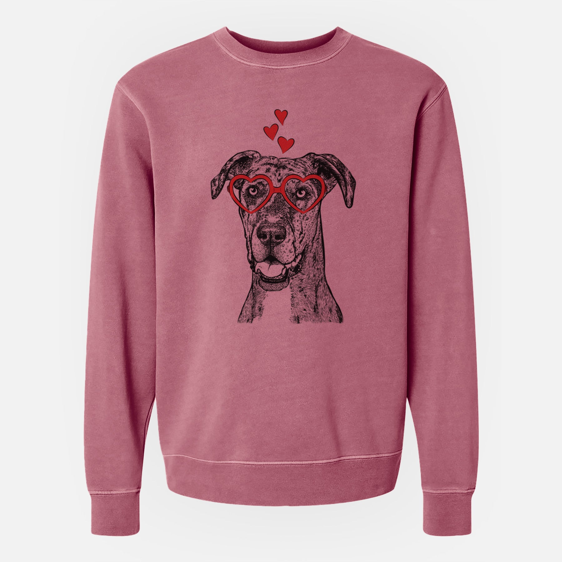 Valentine Athena the Merle Great Dane - Unisex Pigment Dyed Crew Sweatshirt