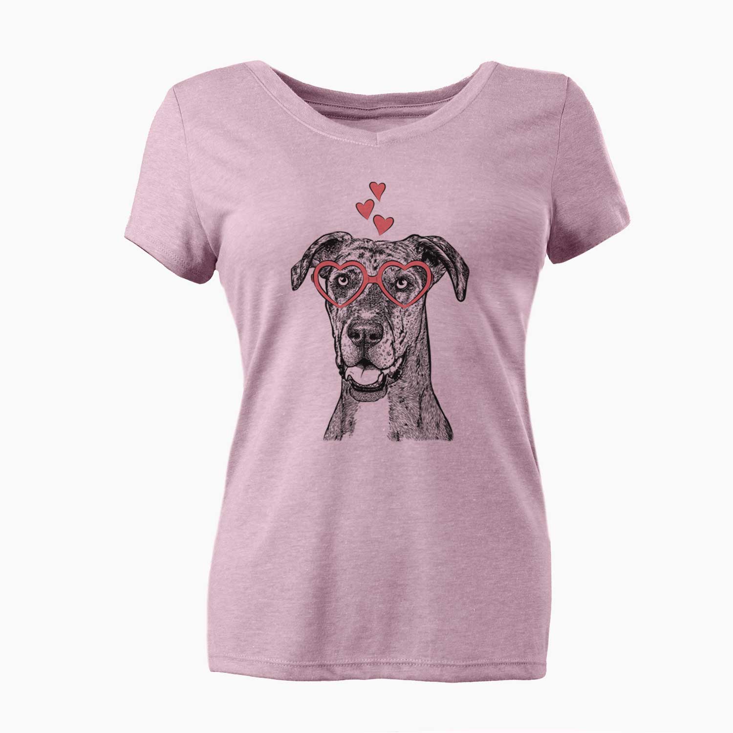 Valentine Athena the Merle Great Dane - Women's V-neck Shirt