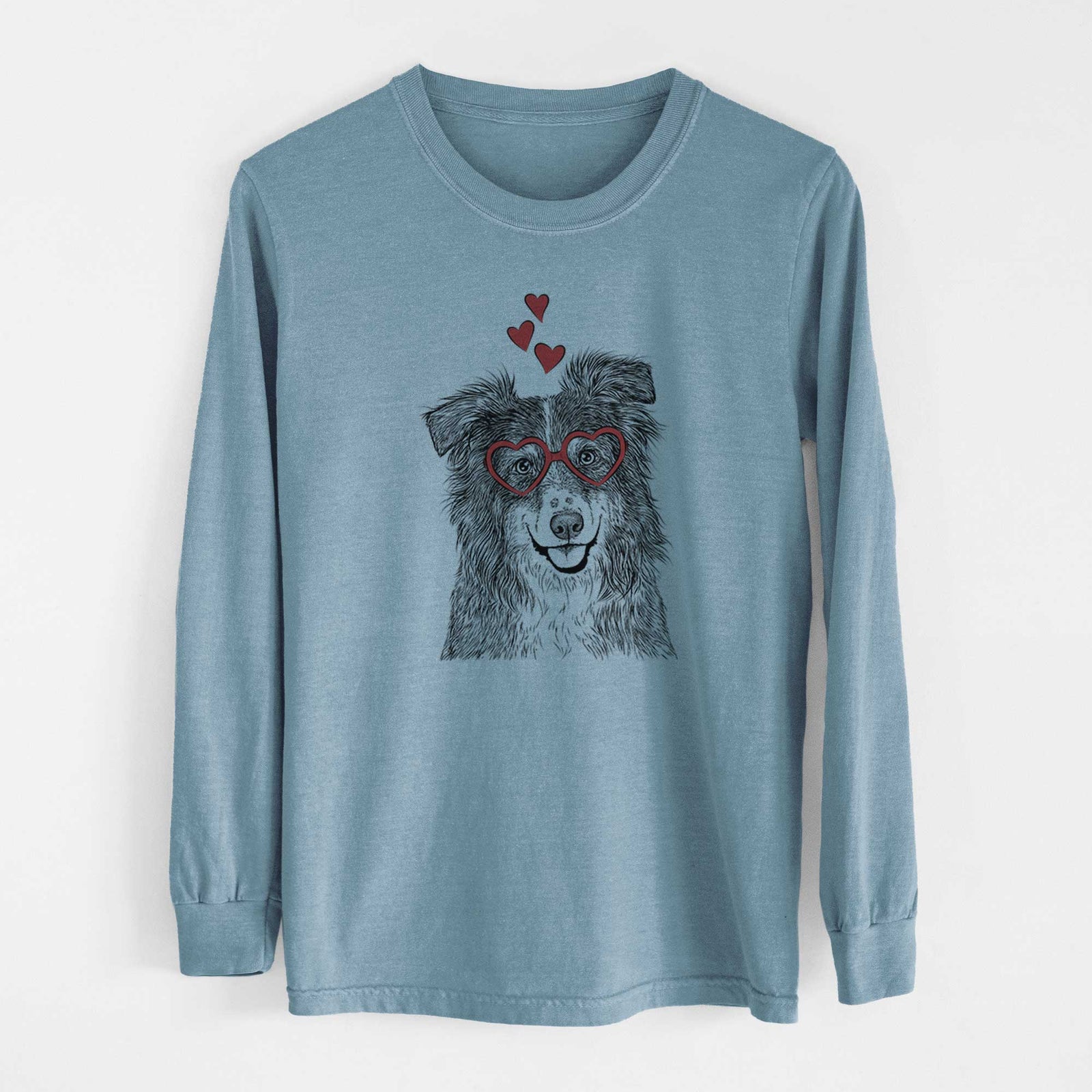 Valentine Aushe the Australian Shepherd - Heavyweight 100% Cotton Long Sleeve