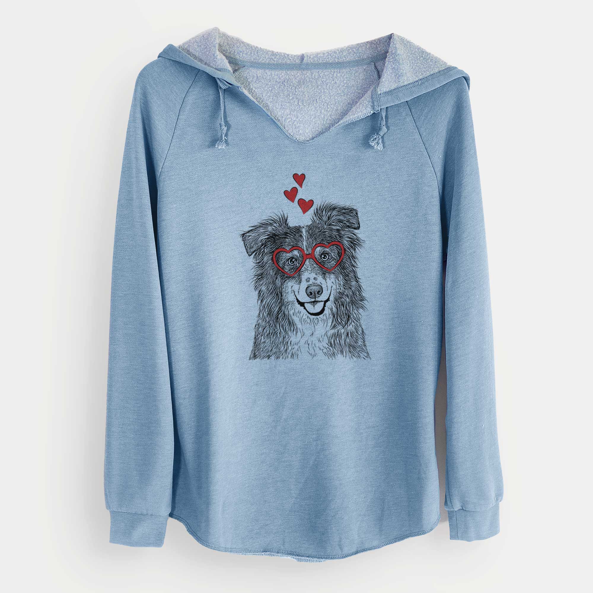Valentine Aushe the Australian Shepherd - Cali Wave Hooded Sweatshirt