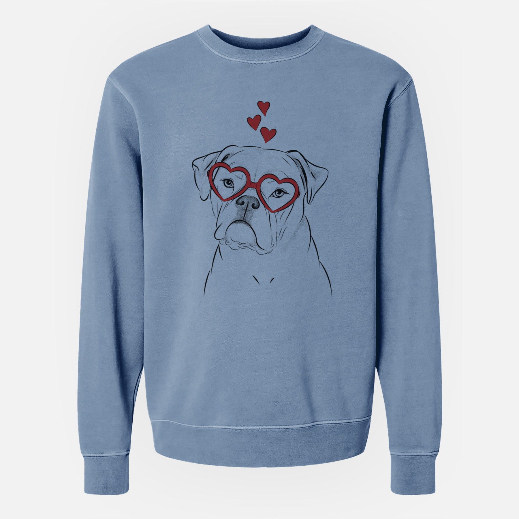 Valentine Babe the AmericanBulldog - Unisex Pigment Dyed Crew Sweatshirt