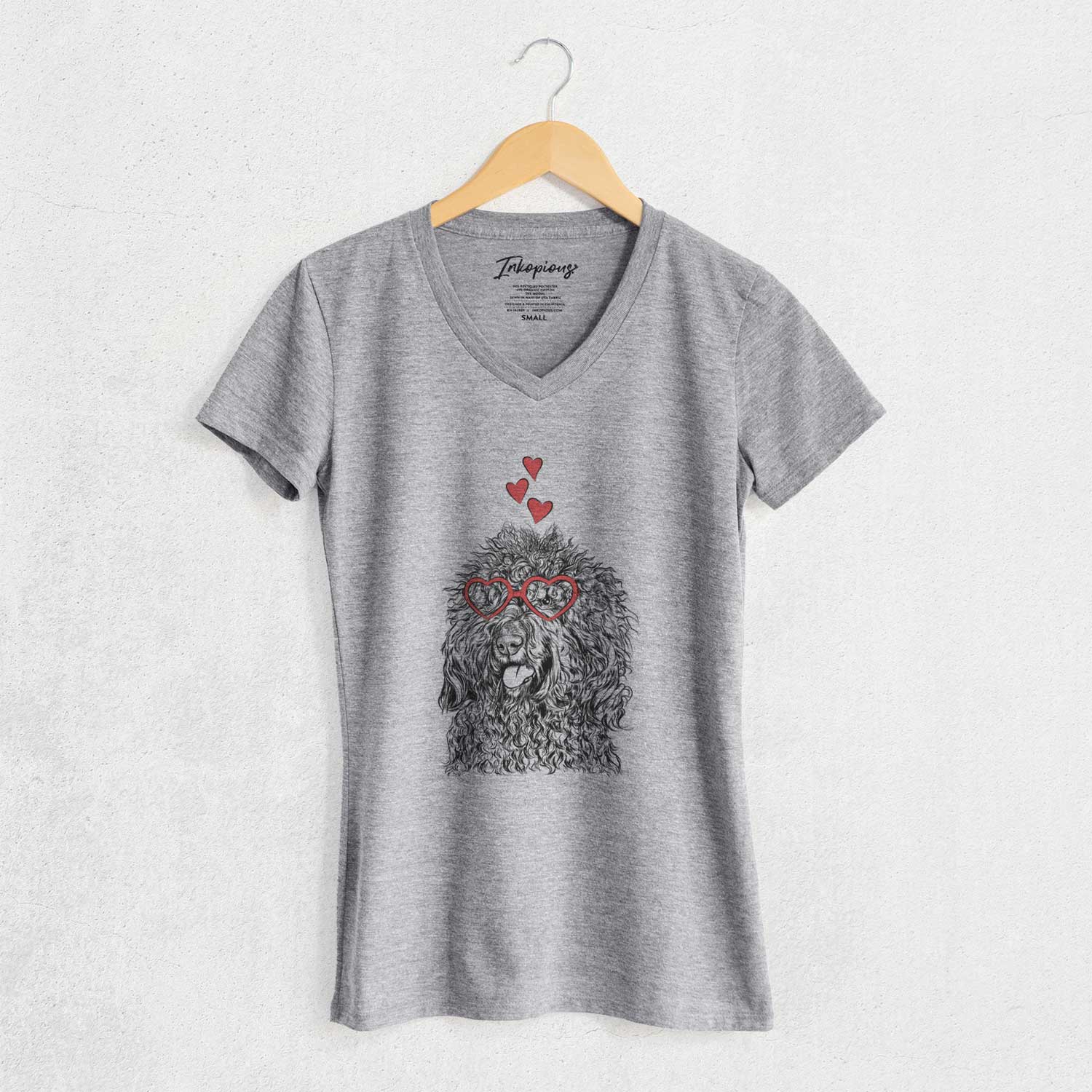 Valentine Babs the Barbet - Women's V-neck Shirt