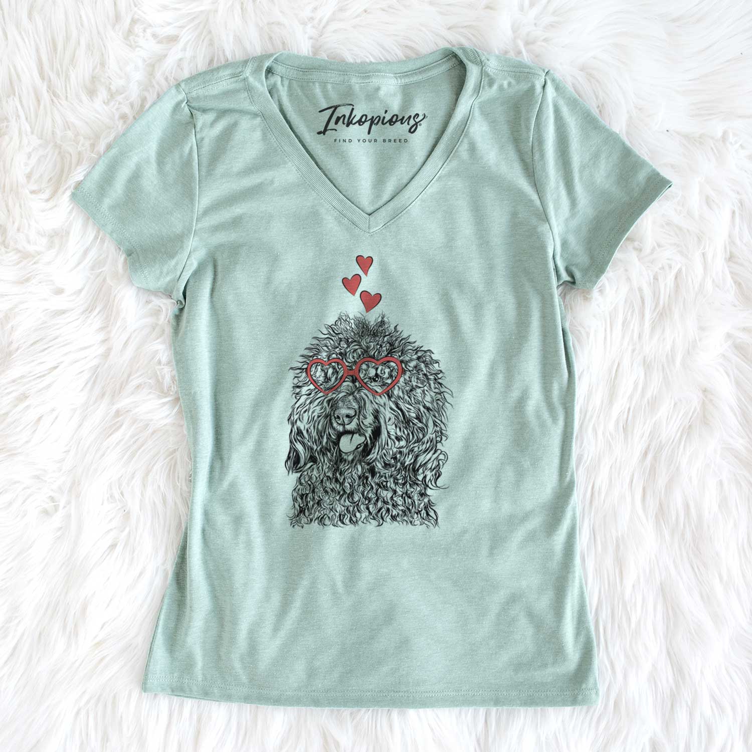 Valentine Babs the Barbet - Women's V-neck Shirt