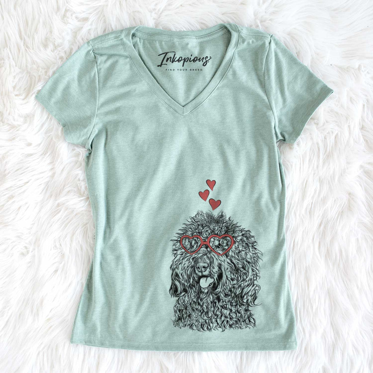 Valentine Babs the Barbet - Women&#39;s V-neck Shirt