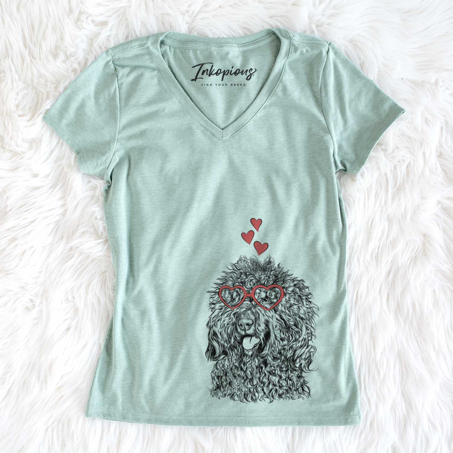 Valentine Babs the Barbet - Women's V-neck Shirt