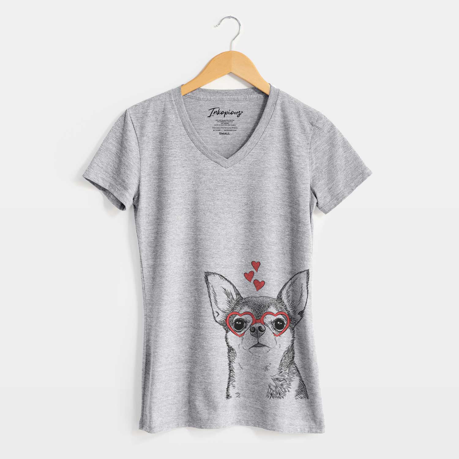 Valentine Baby the Chihuahua - Women's V-neck Shirt